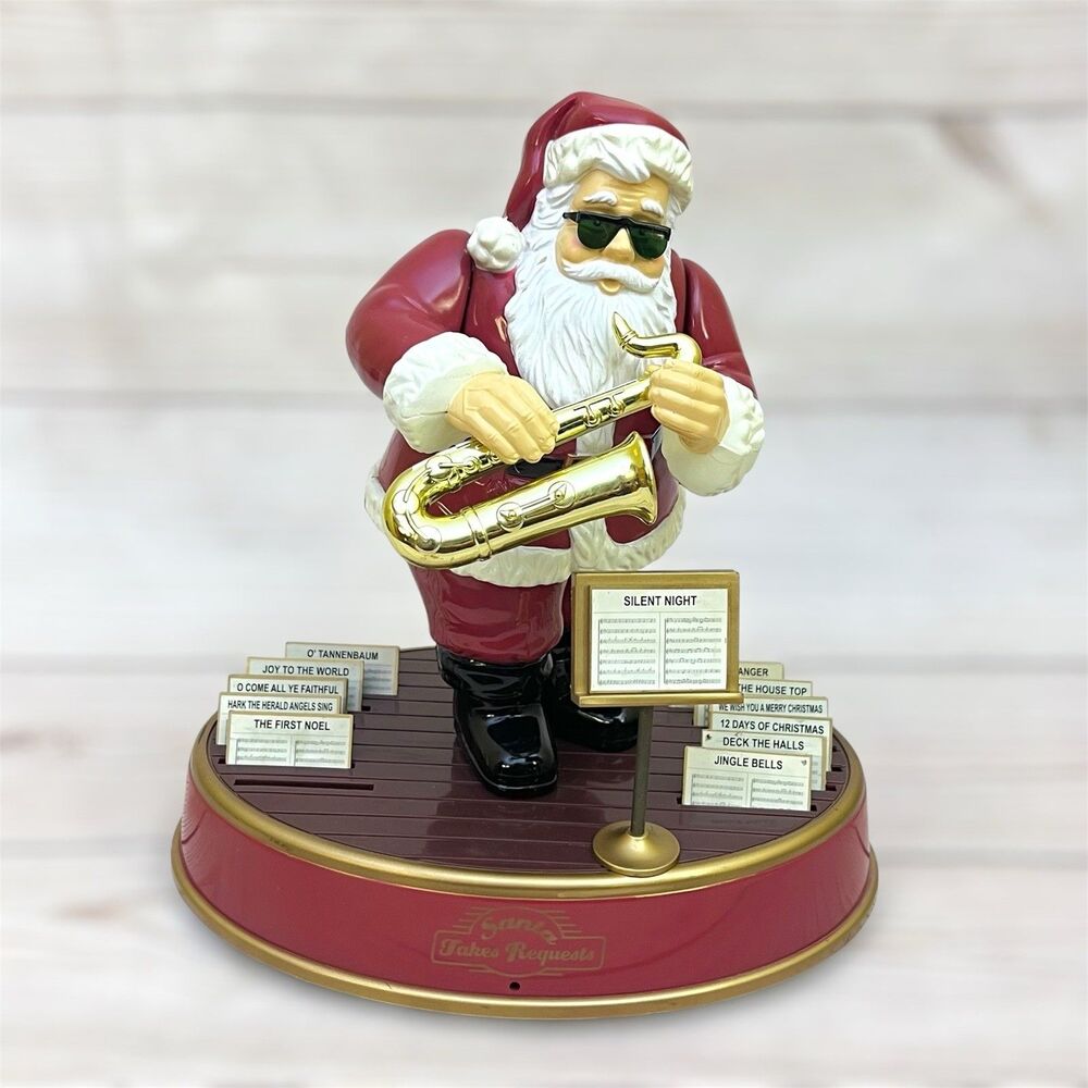 VTG Mr Christmas Santa Takes Requests Saxophone Animated Musical 2005 RARE Works